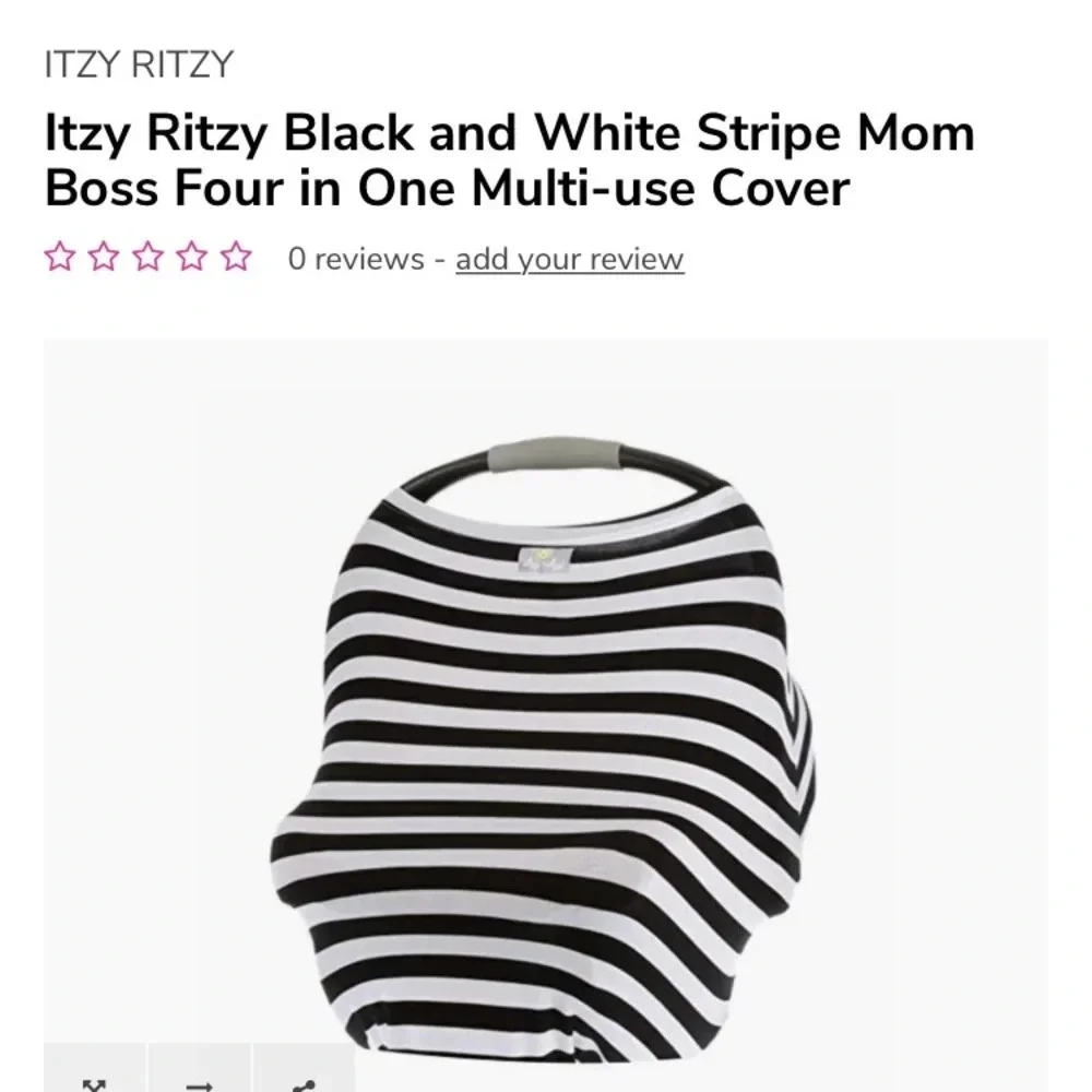 Itzy Ritzy Black & White Stripe Mom Boss Cover